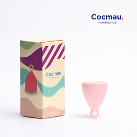 Cốc nguyệt san cải tiến Cocmau - Hồng Pastel - Cuống tròn dễ tháo - Thiết kế vành ẩn nhỏ gọn - 100% silicone y tế