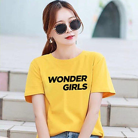 Áo thun nữ cổ tròn form rộng in chữ Wonder Girls thun cotton 4 chiều ( ANU021 )