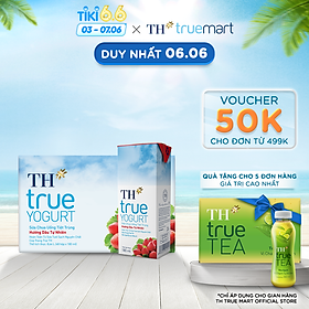 Thùng 48 hộp sữa chua uống tiệt trùng hương dâu tự nhiên TH True Yogurt