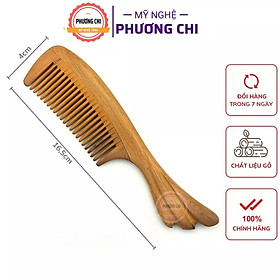 Lược gỗ thơm gép răng chuôi đuôi cá dài 16cm, lược chải tóc gỡ rối massage đầu | Mỹ Nghệ Phương Chi