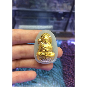 Phật Bản Mệnh Đại Thế Chí Bồ Tát ngọc Nephrite mạ vàng 24K