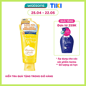 Sữa Rửa Mặt Senka Perfect Whip Vit C Poreless Glow Dưỡng Sáng Mờ Thâm 100g