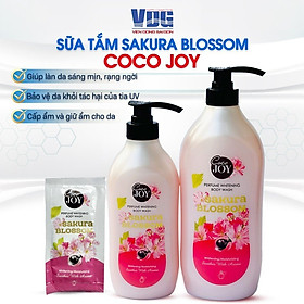 Sữa tắm trắng da hương nước hoa Cocojoy chiết xuất hoa anh đào và protein ngọc trai - Perfume Whitening Blossom dưỡng trắng, cấp ẩm, thơm lâu 6g, 500g, 900g