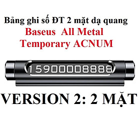 Bảng số 2 mặt dán táp lô trên xe hơi Baseus Baseus Baseus All Metal Temporary ACNUM-C01  Verison 2 / Verison 1 - Hàng chính hãng