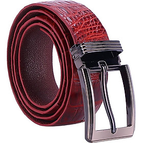 Thắt Lưng Nam Da Cá Sấu Gai Lưng Đầu Kim Huy Hoàng HT4729 - Nâu Đỏ