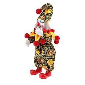 Porcelain Clown Doll Hanging Foot Harlequin Doll Home Display Ornament B