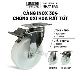 Mua Bánh xe đẩy hàng tải trọng lớn chống hóa chất JIROSHI   Bánh xe có bạc đạn chịu nhiệt độ cao công nghệ nhật bản