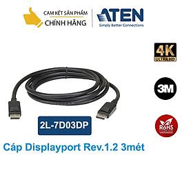 Cáp Displayport 1.2 3m- Aten 2L-7D03DP hỗ trợ 4K@60Hz - Hàng chính hãng