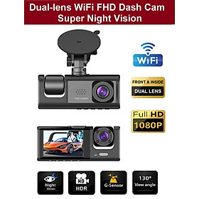 Camera Hành Trình Wifi 2 Mắt X85 FHD 1080P 30fps IR - Ghi Hình Trước & Trong Xe Hỗ Trợ Android/iOS