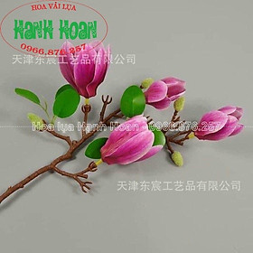 Mua Cành hoa mộc Lan cao su 4 bông kèm nụ cao cấp loại 1-Hoa giả  hoa silicon
