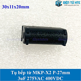 Mua Tụ bếp từ MKP-X2 3uF 275VAC 400DC pitch 27mm Đen size 30x11x20mm