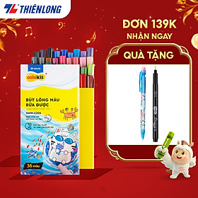 Bút Lông Màu Thiên Long Fiber Pen Washable SWM-C006 - 36 Màu- Viết Được Nét Mảnh Nét To- Mực rửa được