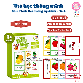 Thẻ học thông minh Mini Flashcard song ngữ Anh - Việt nhiều chủ đề cho bé - Thương hiệu Lalala baby