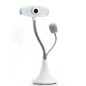 Webcam 1080P HD và Micrô cho Máy tính để bàn Máy tính xách tay Chơi game Hội nghị Video-Màu trắng