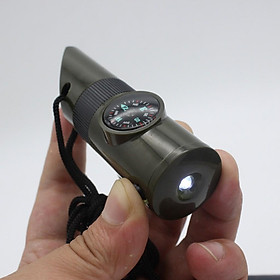 Mua Đèn pin LED đa chức năng la bàn 7 trong 1 còi sinh tồn kính lúp nhiệt kế -Thiết bị cung cấp sinh tồn ngoài trời