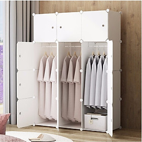 Mua Tủ Nhựa Lắp Ghép Đa Năng 1 2 Ô Khung Trắng  Cửa Trắng  3 thanh treo