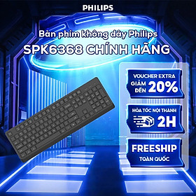 Bàn phím không dây Philips SPK6368 - Hàng Chính Hãng - Màu đen