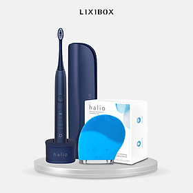 Combo Bàn Chải Điện Làm Trắng Răng Halio PRO Midnight Blue Và Máy Rửa Mặt & Massage Da Mặt Sky Blue Limited Edition