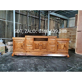 Kệ tivi gỗ hương xám dài 2m - 2,2m - 2,4m