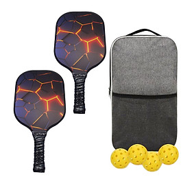 Pickleball Paddles, Pickleball Racquets, 4 Balls  Fiberglass Rackets Pickle Ball Paddle, Pickleball Rackets for Adults, Kids