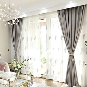 Mua Rèm cửa vải LUCYM39-4 có thanh treo hợp kim nhôm màu vân gỗ đầu tròn - cao cố định 2m1