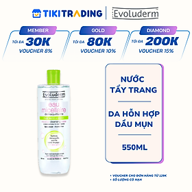 Nước tẩy trang Evoluderm Eau Micellaire 500ml