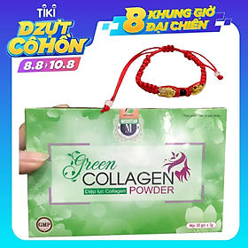 Thực Phẩm Bảo Vệ Sức Khỏe Diệp lục Collagen (Green Collagen Powder) M + Tặng kèm Vòng Phong Thủy