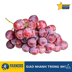Nho đỏ có hạt Red Globe Chile size Jumbo - Trái siêu to, chùm đầy, thịt dày, cuống xanh tươi, vị ngọt mọng nước.