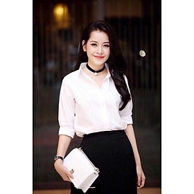 Áo Sơ Mi Nữ Trắng Công Sở Siêu Hot 100% Cotton Cao Cấp