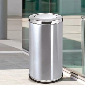 Mua Thùng rác inox nắp lật xoay  thùng rác inox nắp bập bênh