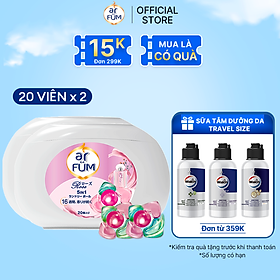 Combo 2 Hộp Viên giặt xả arFum 5 trong 1 MỚI lưu hương lâu 16 tuần, khử khuẩn 99% - 20 viên/ hộp