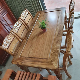 Bộ bàn ăn gỗ hương xám 6 ghế