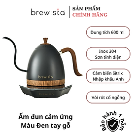 Ấm đun cảm ứng chuyên dụng rót cà phê Kettle 600ml - Đen nhám (Chính hãng Brewista)