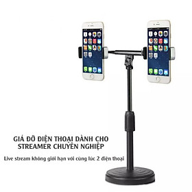Mua Giá Đỡ 2 điện thoại Livestream kéo cao 20 - 40 cm để bàn Xoay 360 Độ dùng để quay phim  ghi hình  đa dạng.