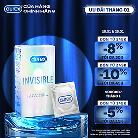 Bao cao su Durex Invisible Extra Thin Extra Sensitive 1 Hộp 10 Bao