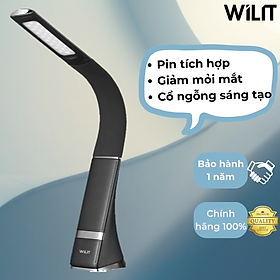 Đèn bàn đèn học LED Wilit U2C - Nhập Đức - Chống cận - Sạc pin - Cổ ngỗng uốn dẻo [Màu đen sang trọng]