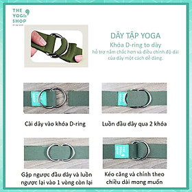 Dây Tập Yoga Cotton - The Yogis' Shop - Không Co Giãn Giúp Kéo Căng và Cố Định Các Loại Cơ Bắp Khi Tập Yoga. Khóa D-Ring Chắc Chắn