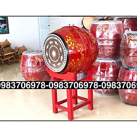 Mua Trống gỗ trường học trống đình chùa(ĐK mặt 52cm x cao 65cm) kèm giá đỡ bộ duì đi kèm
