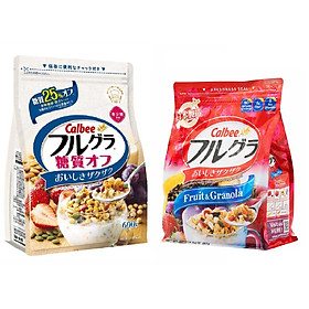 Set 02 túi ngũ cốc trái cây ăn liền Calbee (mix màu) - Nhập khẩu Nhật Bản
