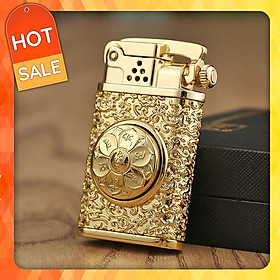 Mua Hột Quẹt Bật Lửa Xăng Bấc Đá Zorro Z602-101B Thiết Kế Họa Tiết Vòng Xoay Hoa Sen Đẹp Độc Lạ