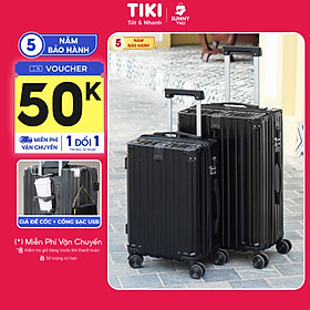 Vali sunny sv15 nâng cấp - vali du lịch, vali khóa kéo thời trang nhựa pc + abs bảo hành 5 năm
