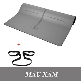 Thảm Tập Yoga Định Tuyến 5mm Cao Su PU Cao Cấp + Túi Đựng + Dây Buộc
