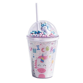 Ly Nhựa Clever Cup Rainbow Unicorn Xanh CLEVERHIPPO PCUP08 BLUE