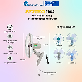 Quạt treo 1 dây Senko T1680 - Giao màu ngẫu nhiên - Hàng Chính Hãng