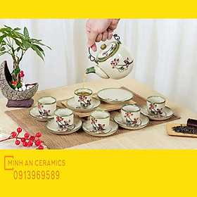 Mua Bộ ấm trà bát tràng men tro cổ  dáng vại gốm Minh An Bát Tràng dung tích 500ml  600ml