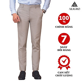 Quần âu nam Aligro màu xám vuông nhỏ, chuẩn form slimfit, tôn dáng ALGO1040