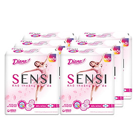 Combo 6 Băng vệ sinh Diana Sensi Siêu Mỏng Cánh (8 miếng)