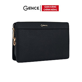 Clutch Da Hàng Hiệu Ví Nam Cầm Tay Công Sở GENCE HT11 Da Bò Cao Cấp Màu Đen Hai Phân Loại Khóa Thường Và Khóa Số