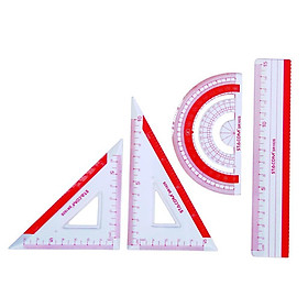 Thước kẻ nhiều màu, 4 món stacom - sr102s