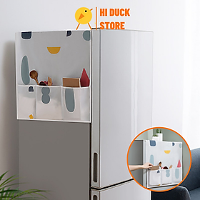 Tấm Phủ Tủ Lạnh Có Túi Chứa Đồ Tiện Lợi, Túi Treo Tủ Lạnh Loại Tốt Có Ngăn Để Đồ Dùng Nhà Bếp
